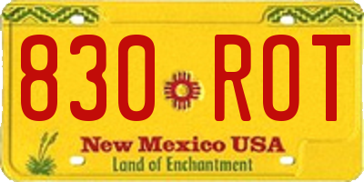 NM license plate 830ROT