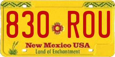 NM license plate 830ROU