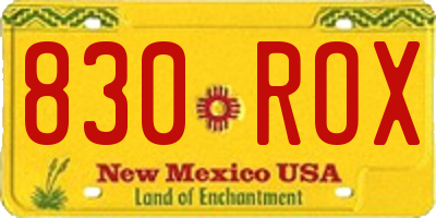 NM license plate 830ROX
