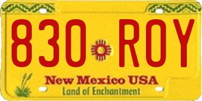 NM license plate 830ROY
