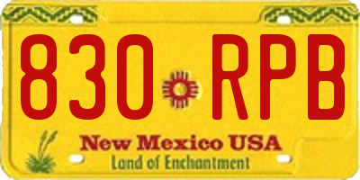NM license plate 830RPB