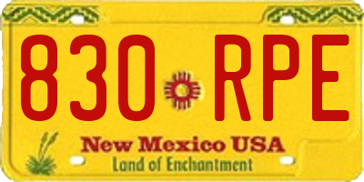 NM license plate 830RPE
