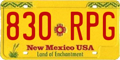 NM license plate 830RPG