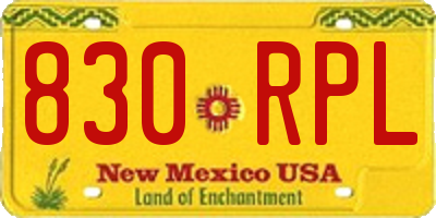 NM license plate 830RPL