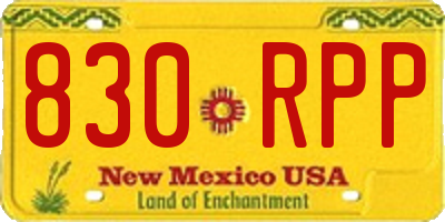 NM license plate 830RPP