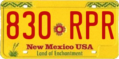 NM license plate 830RPR