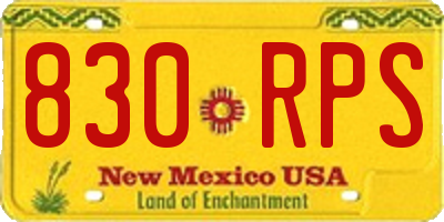 NM license plate 830RPS