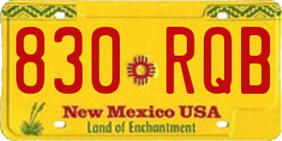 NM license plate 830RQB