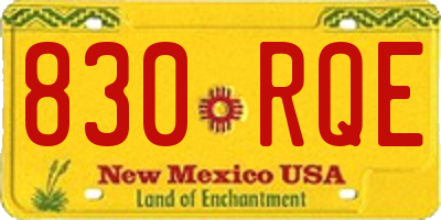 NM license plate 830RQE