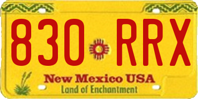 NM license plate 830RRX