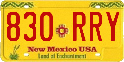 NM license plate 830RRY