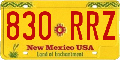NM license plate 830RRZ