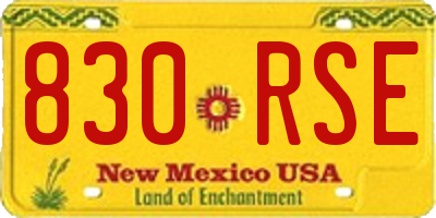 NM license plate 830RSE