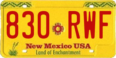 NM license plate 830RWF