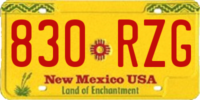 NM license plate 830RZG
