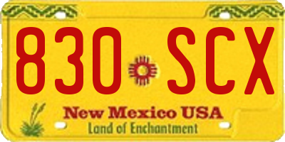 NM license plate 830SCX