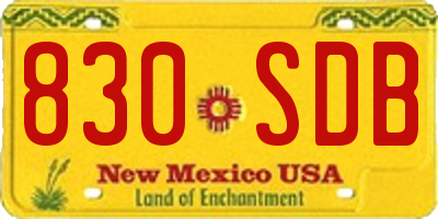 NM license plate 830SDB