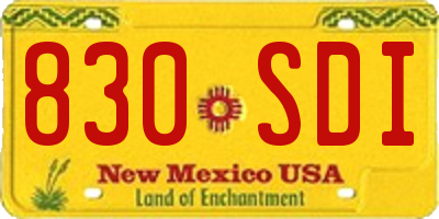 NM license plate 830SDI