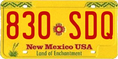 NM license plate 830SDQ