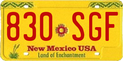 NM license plate 830SGF