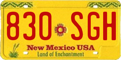 NM license plate 830SGH