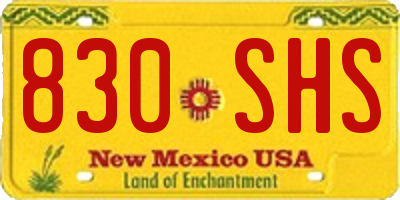 NM license plate 830SHS