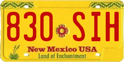 NM license plate 830SIH