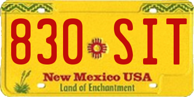 NM license plate 830SIT