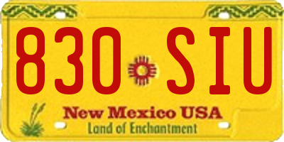 NM license plate 830SIU
