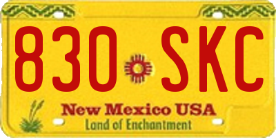 NM license plate 830SKC