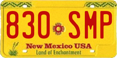 NM license plate 830SMP