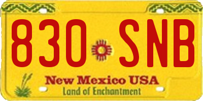 NM license plate 830SNB