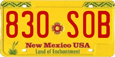 NM license plate 830SOB