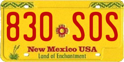 NM license plate 830SOS