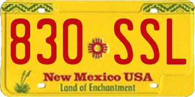 NM license plate 830SSL