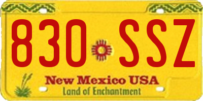 NM license plate 830SSZ