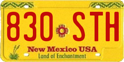 NM license plate 830STH