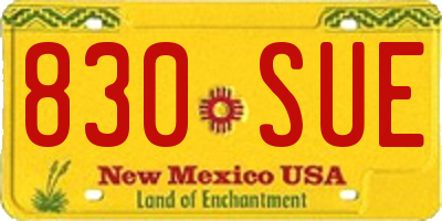 NM license plate 830SUE