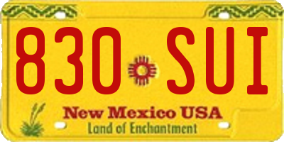 NM license plate 830SUI