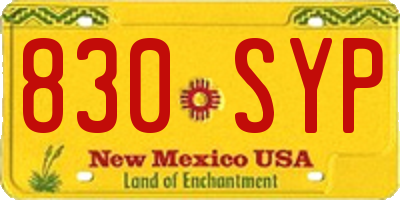 NM license plate 830SYP