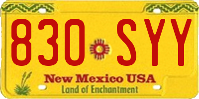 NM license plate 830SYY