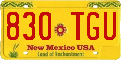 NM license plate 830TGU