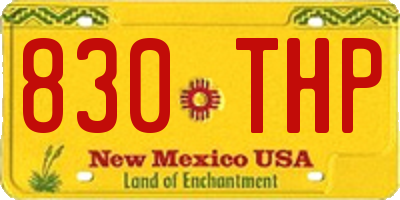 NM license plate 830THP