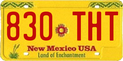 NM license plate 830THT