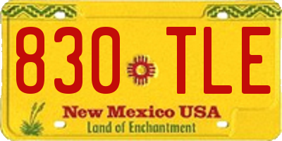 NM license plate 830TLE