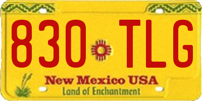 NM license plate 830TLG