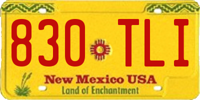 NM license plate 830TLI