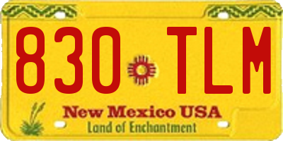 NM license plate 830TLM