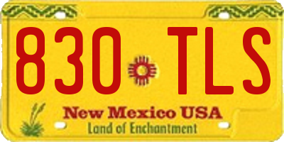 NM license plate 830TLS