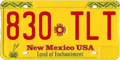 NM license plate 830TLT